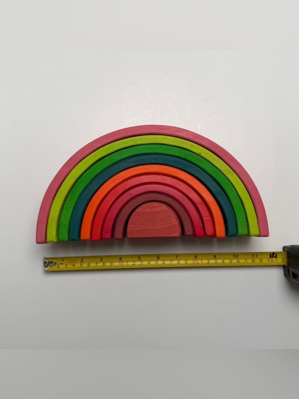 Wooden Rainbow Stacking Toy - Multicolor(Sample—defective.⚠️⚠️⚠️） - Picture 2 of 11